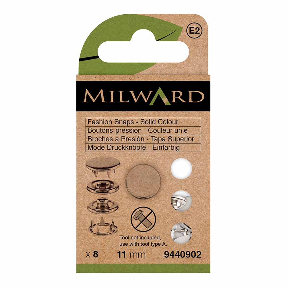 Milward Naaivrijdrukknoop Fashion 11mm zilver - 8st