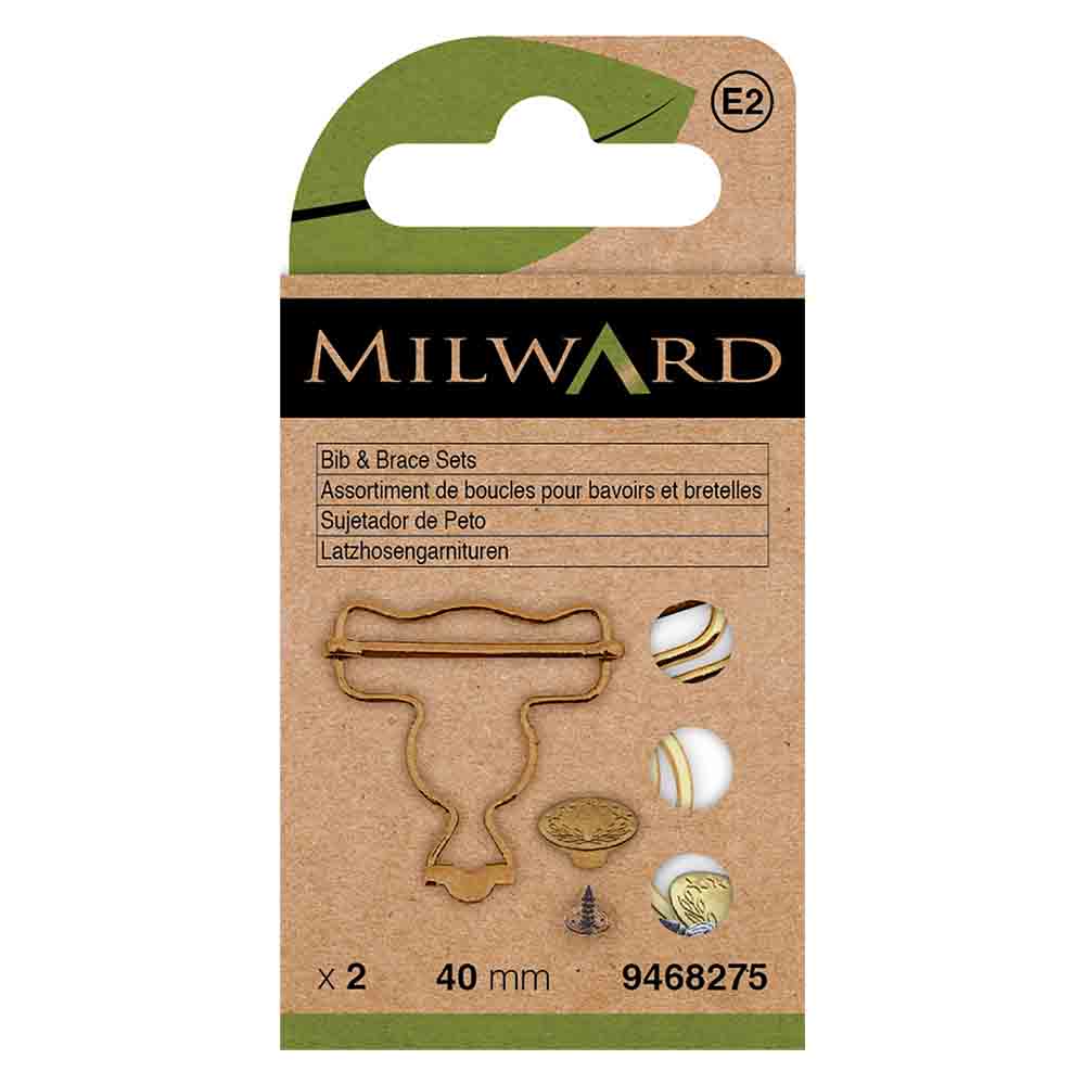 Milward Tuinbroeksluiting 40mm goud - 2st