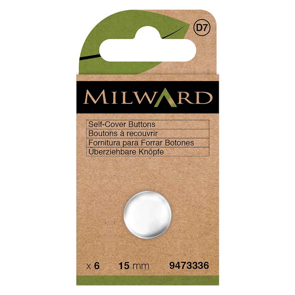 Milward Stofknopen 15mm zilver - 6st