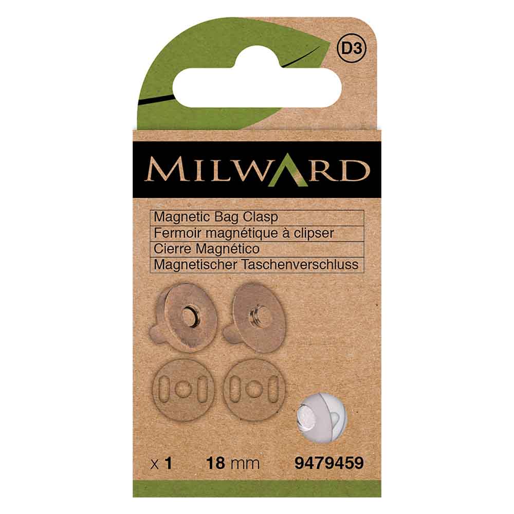 Milward Magneetsluiting 18mm zilver - 2st