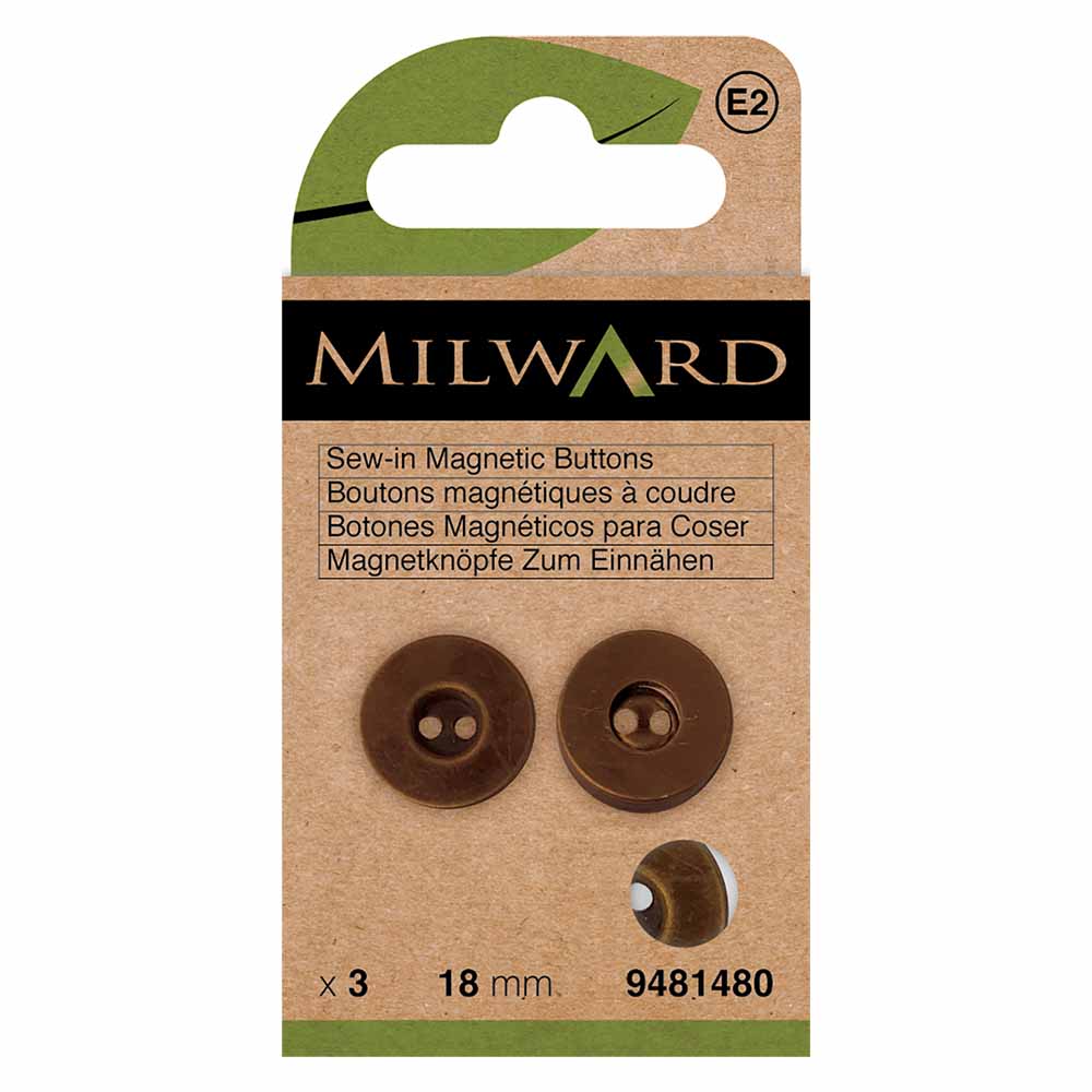 Milward Magnetische knopen 18mm messing - 3st