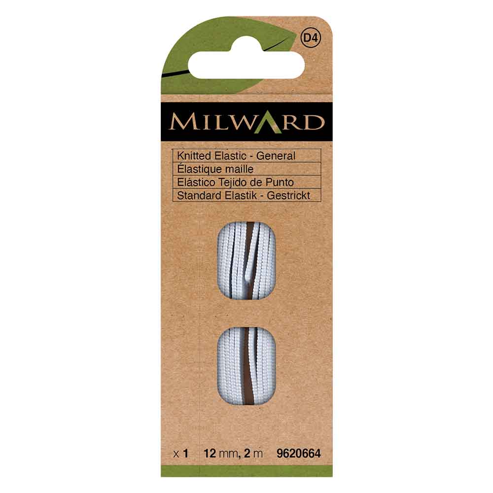 Milward Elastiek gebreid 12mm wit - 2m