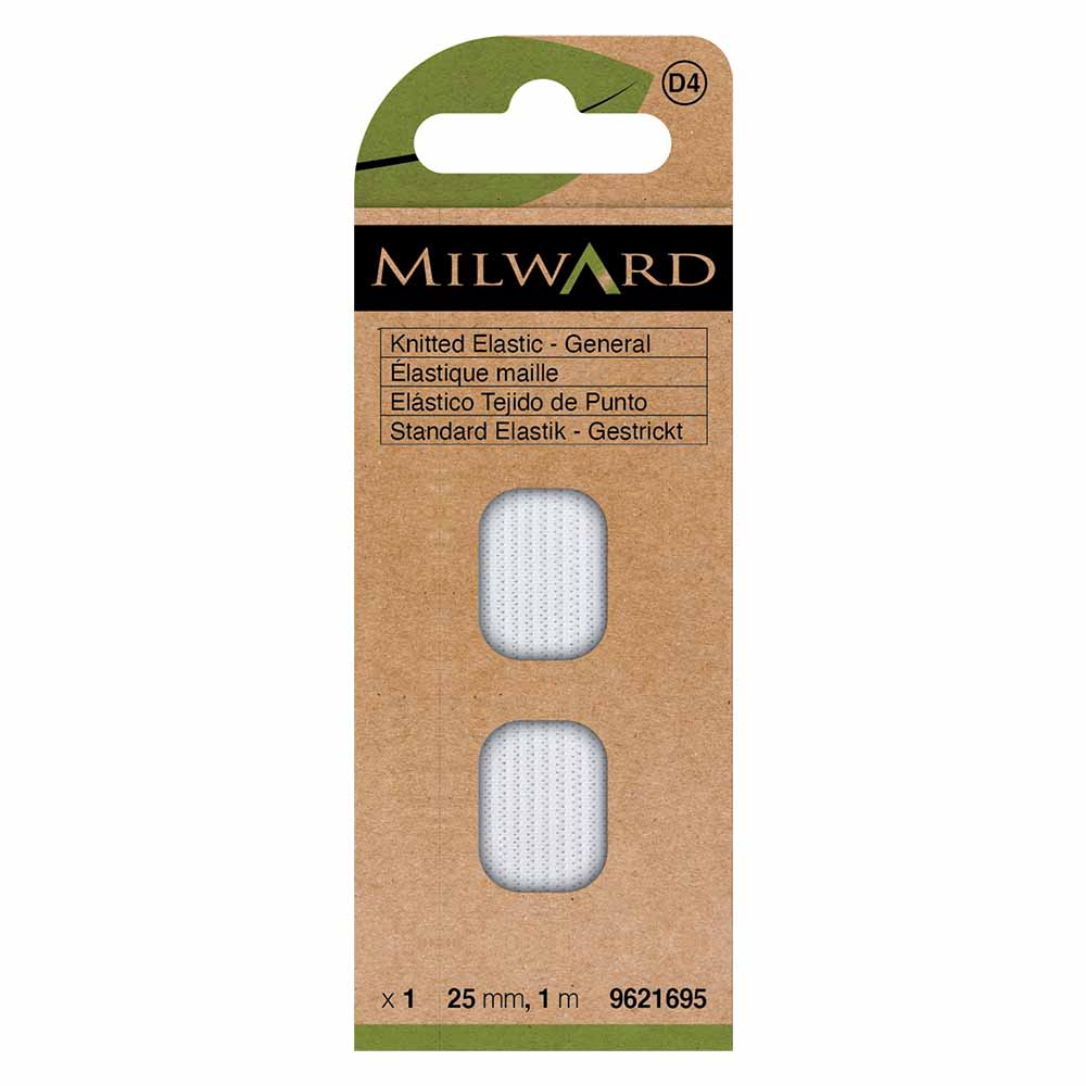 Milward Elastiek gebreid 25mm zwart - 1m