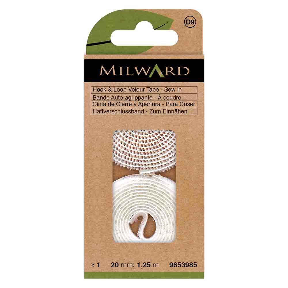 Milward Klittenband naaibaar wit 20mm - 1,25m