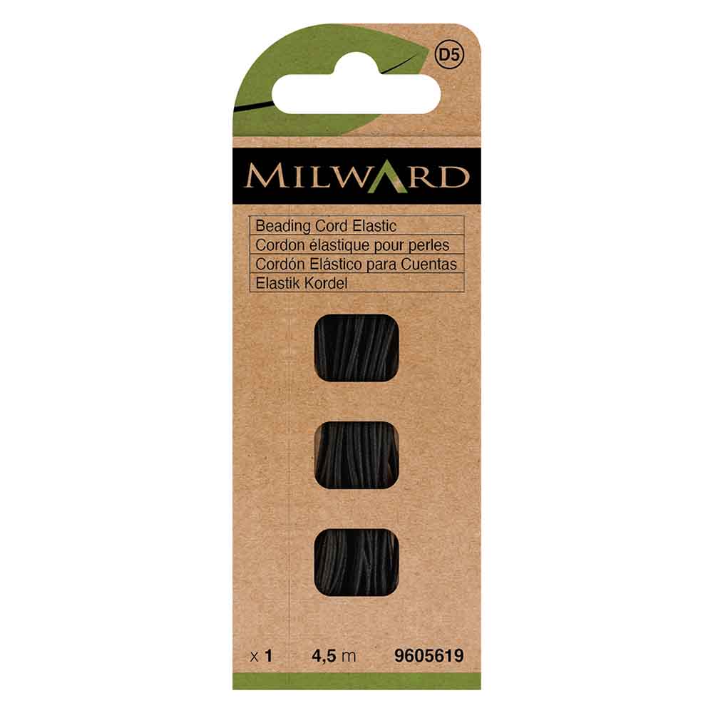 Milward Rijgelastiek 1,3mm zwart - 4,5m