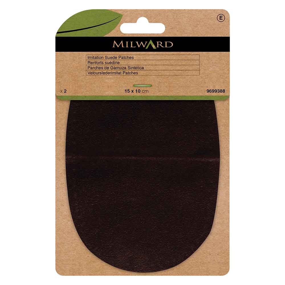 Milward Knie- en elleboogstukken imitatie suede bruin -2st