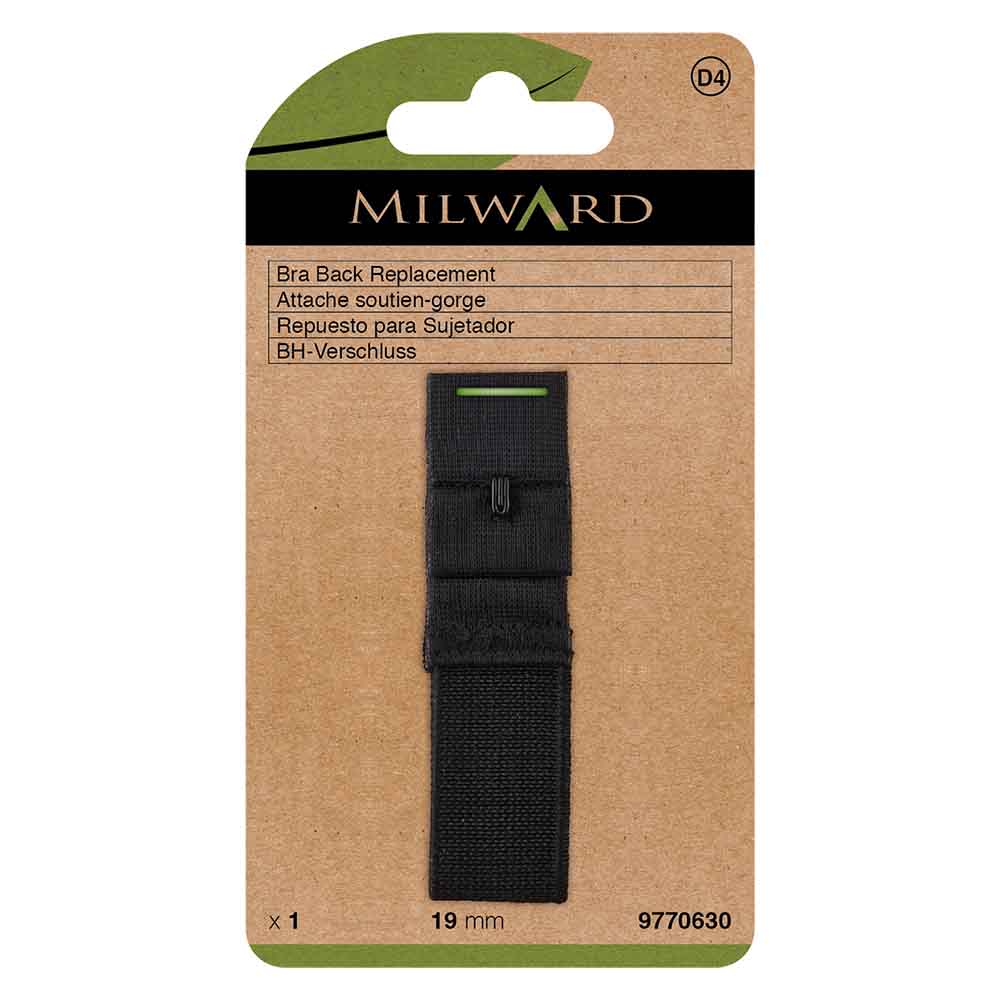 Milward BH-sluiting 19mm 1 haak zwart- 5st