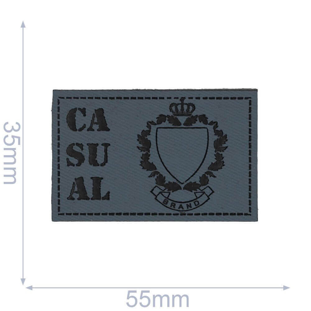 Skai-leren label casual 55x35mm- 01