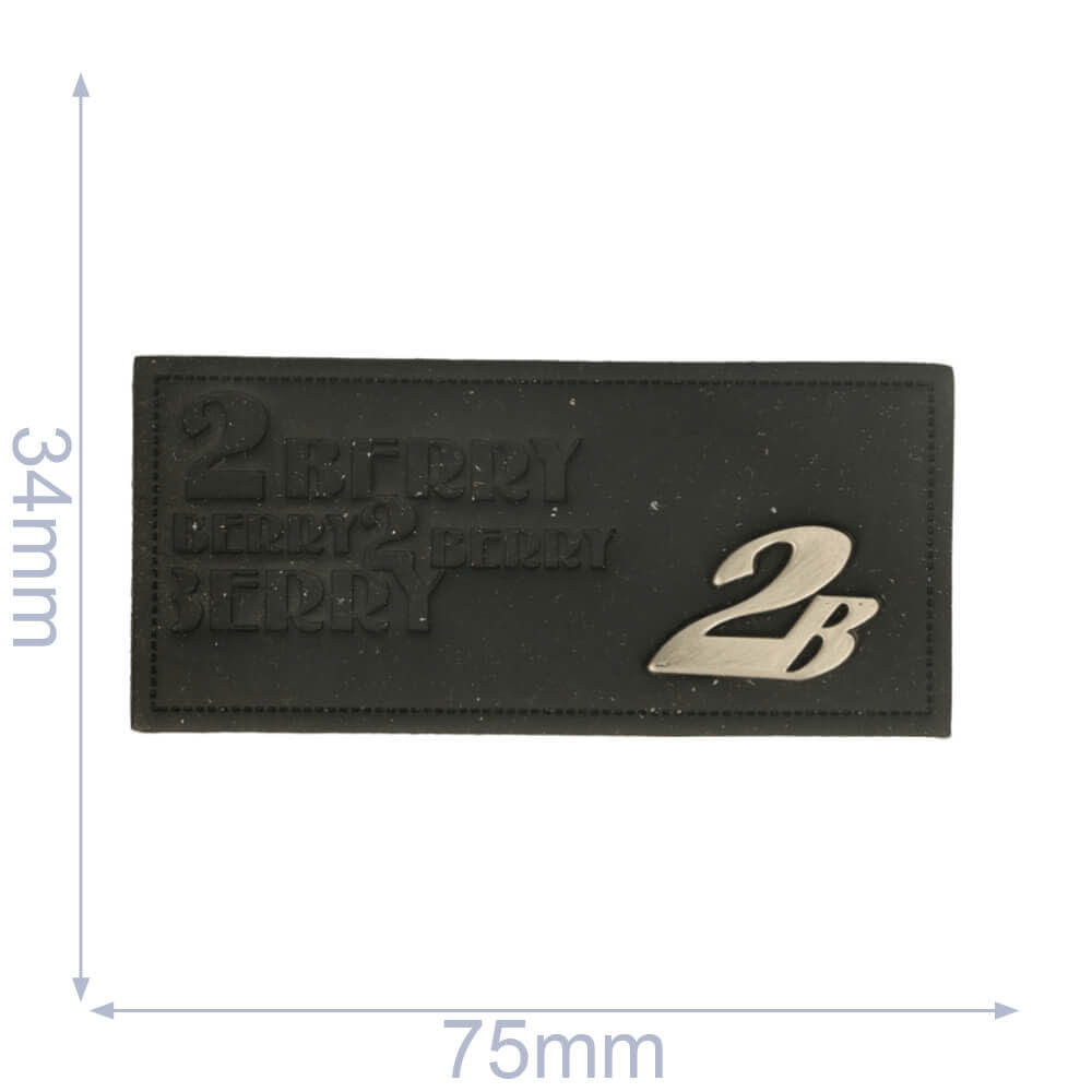 Label 2 berry 75x34mm zwart - 5st