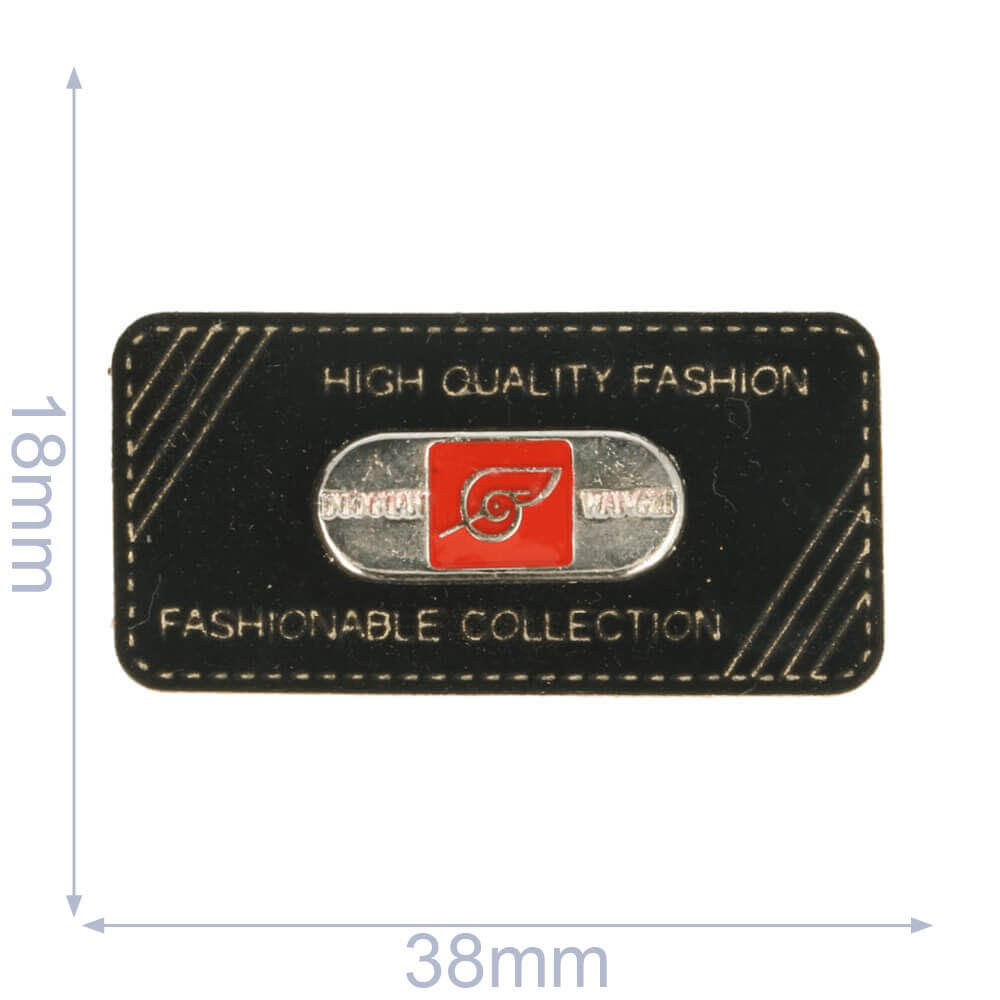 Label fashionable collection 38x18mm zwart - 5st