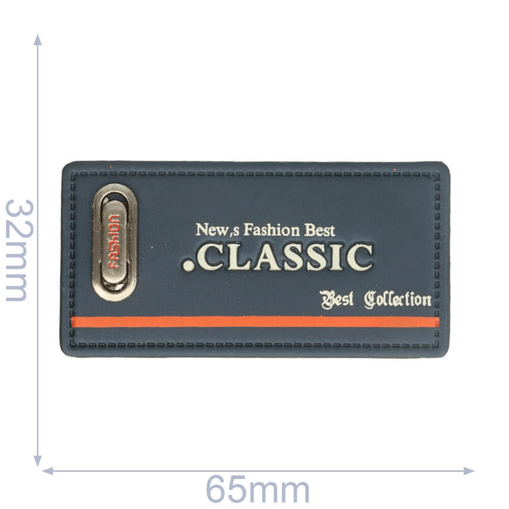 Label new's fashion best claszilverc 65x32mm blauw - 5st