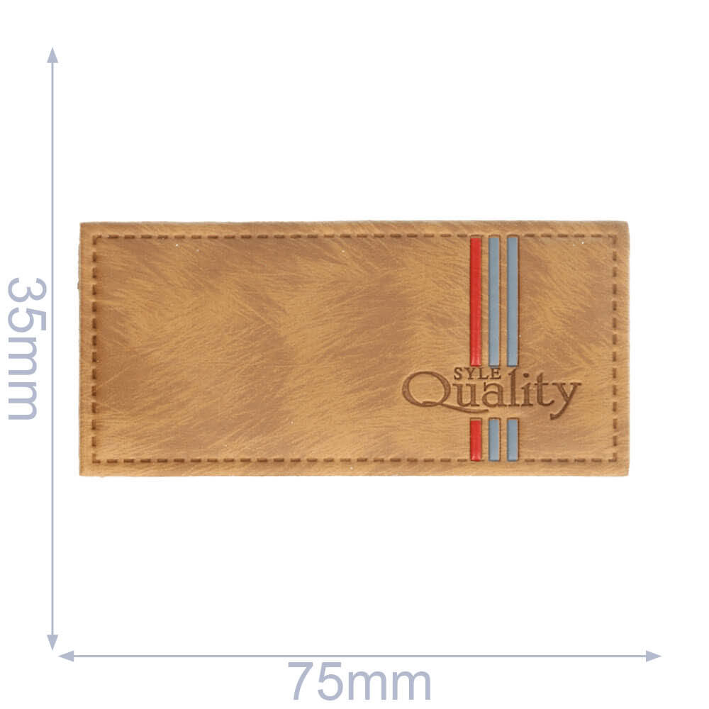 Label syle quality 75x35mm bruin - 5st