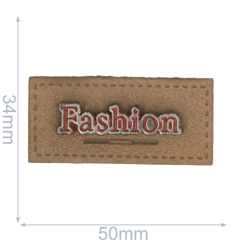 Label fashion 50x34mm bruin - 5st