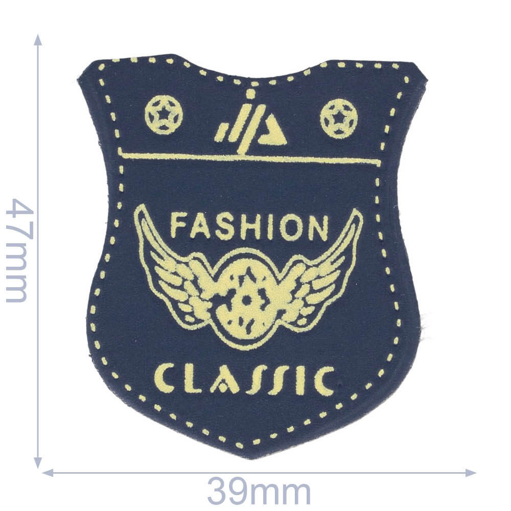 Label fashion claszilverc schild 39x47mm blauw - 5st