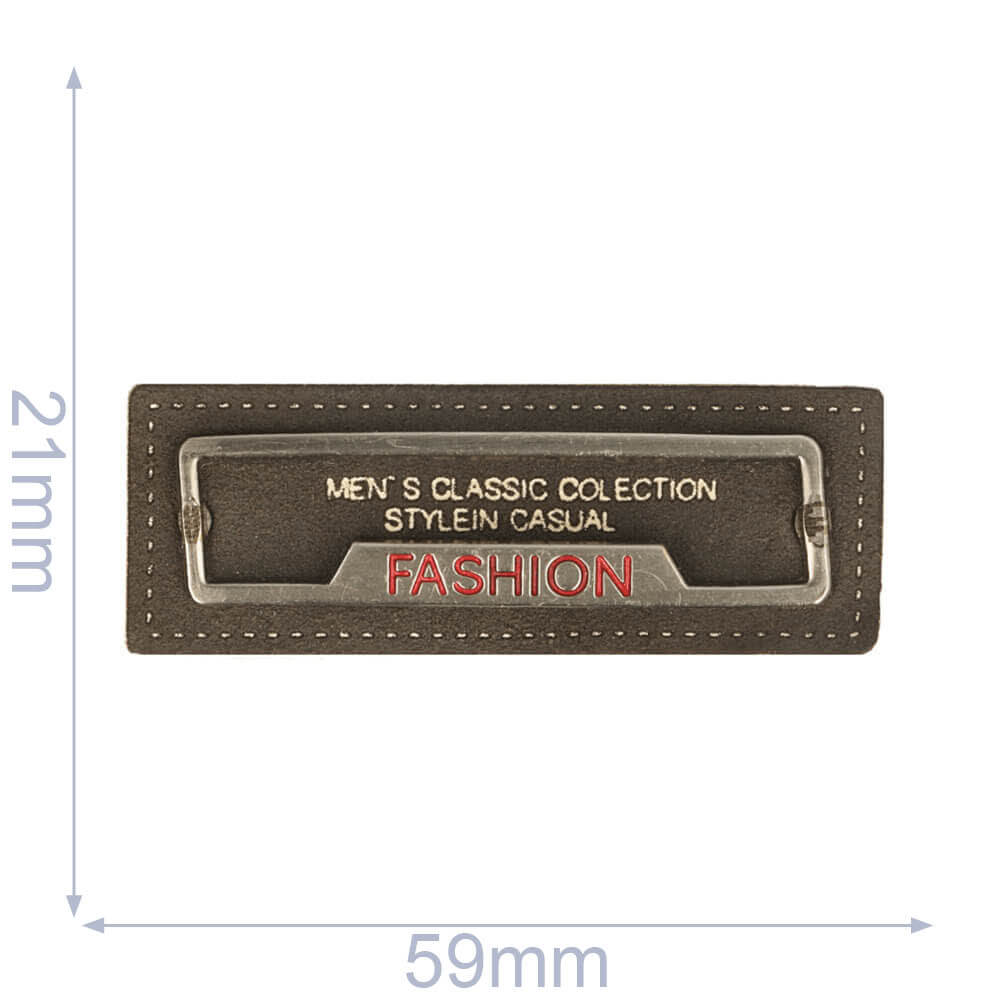 Label fashion 59x21mm bruin - 5st