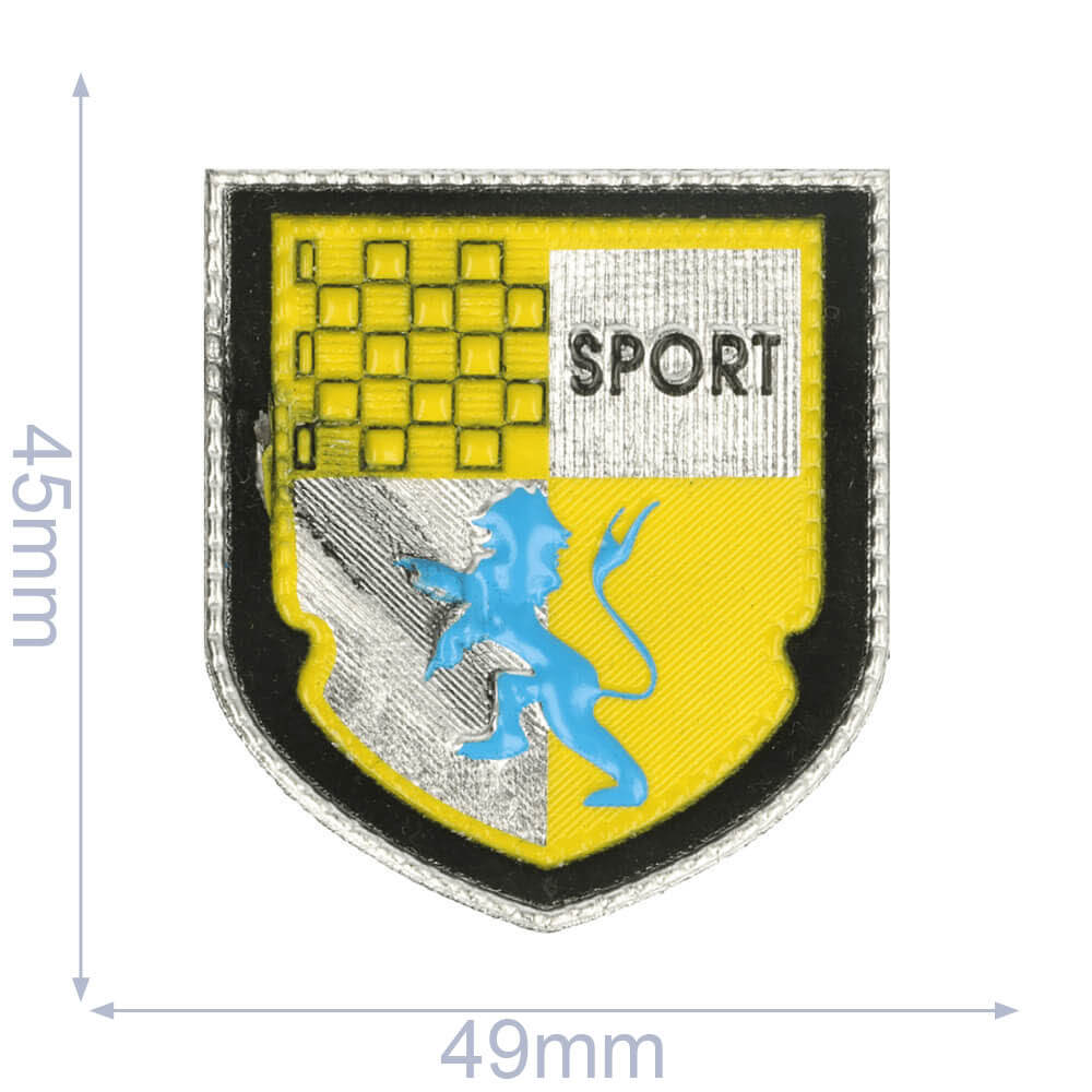 Label schild sport 49x45mm geel - 5st