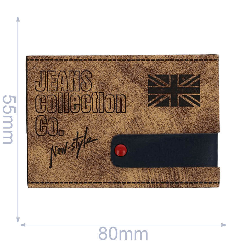 Skai-leren label jeans collection 80x55mm- 01