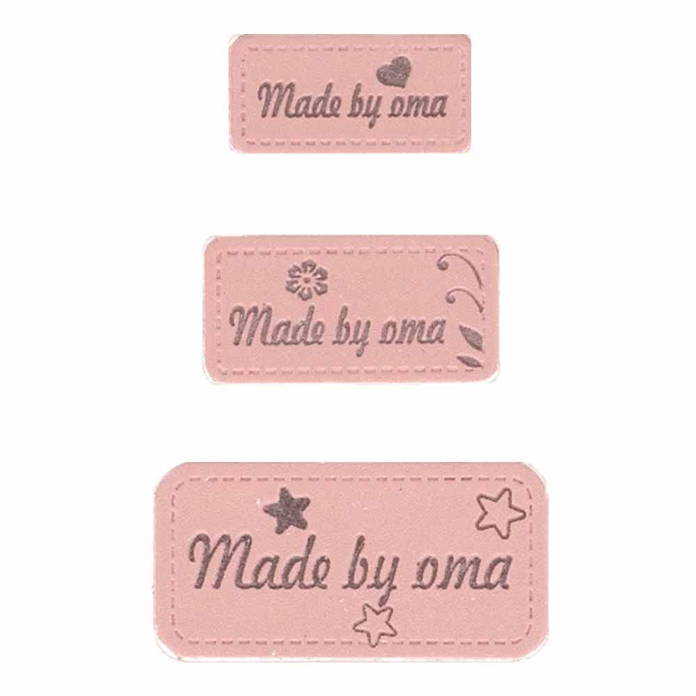 Opry Skai-leren labels made by oma roze - 5x3st