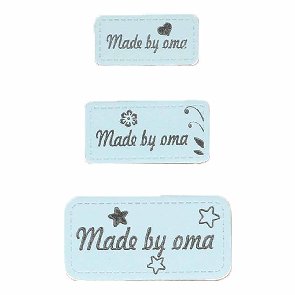 Opry Skai-leren labels made by oma groen - 5x3st