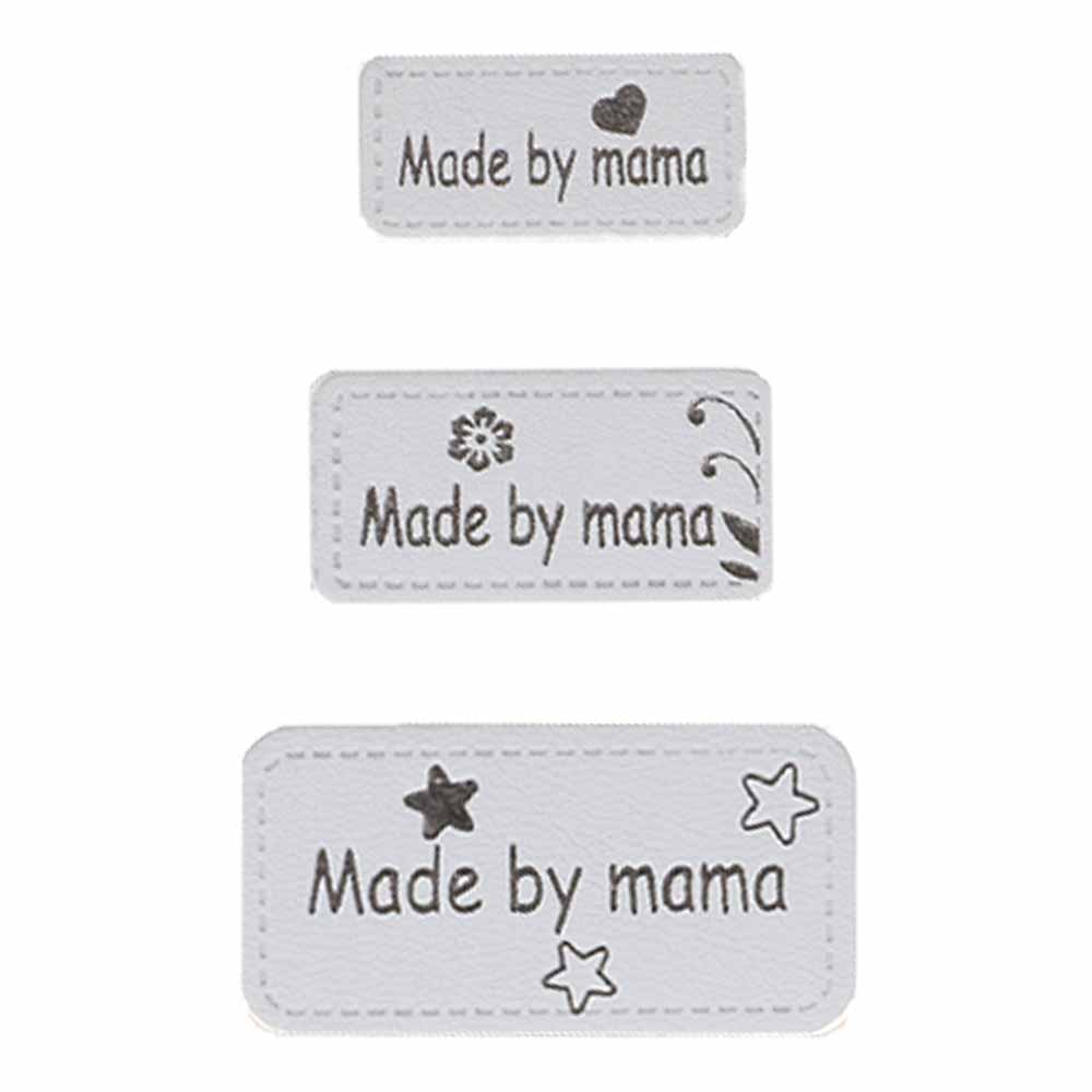 Opry Skai-leren labels made by mama grijs - 5x3st