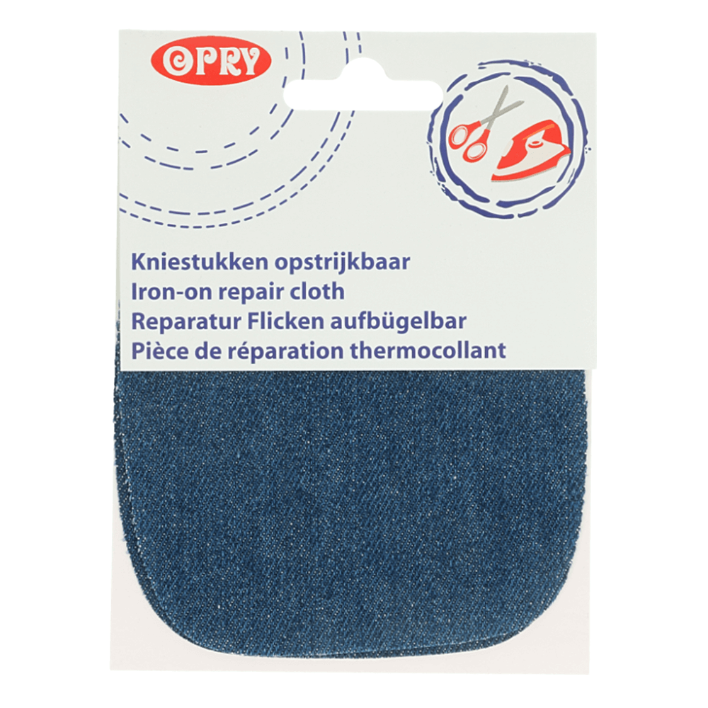 Opry Kniestukken opstrijkbaar jeans middenblauw - 5st