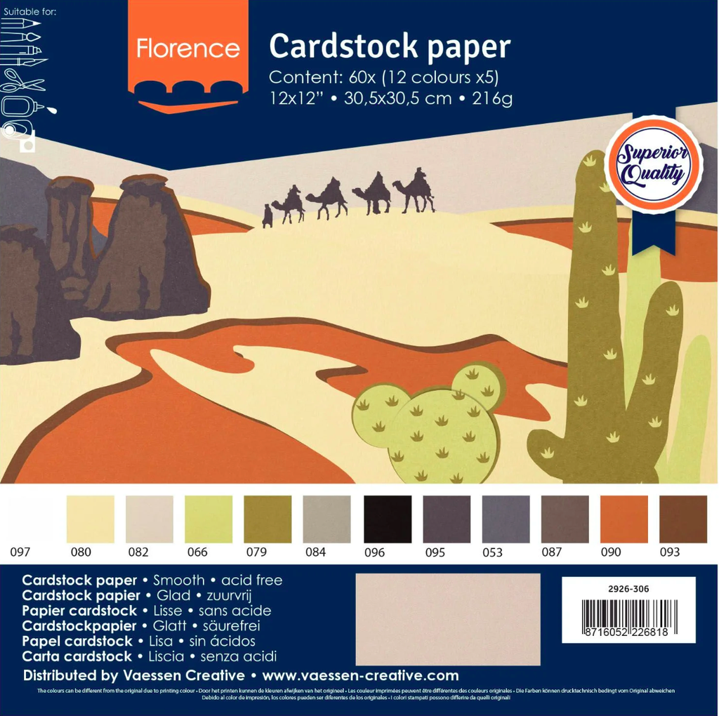 Florence Cardstock glad 30x30 Earthtones (60st)