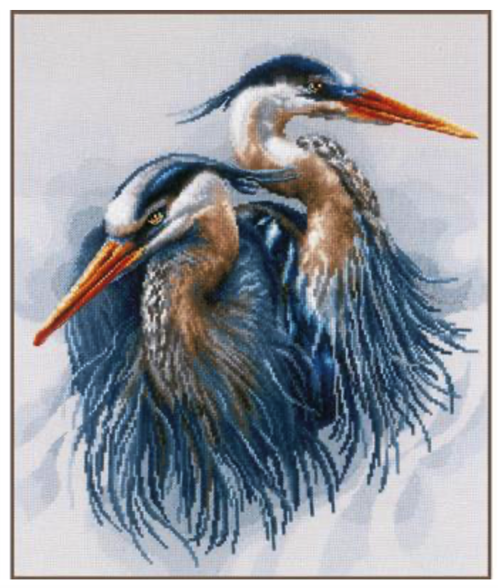 Kruissteek 'Great Blue Herons'