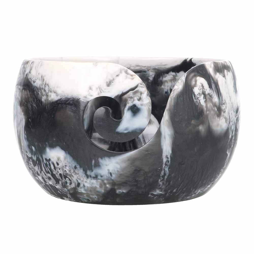 Yarn bowl gemarmerd zwart-wit 15x8cm 