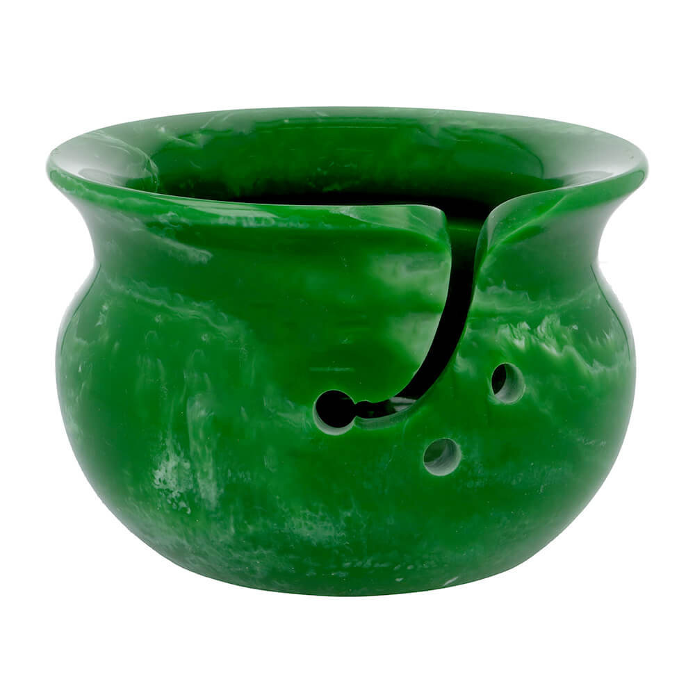 Yarn bowl parelmoer effect 14x9cm groen