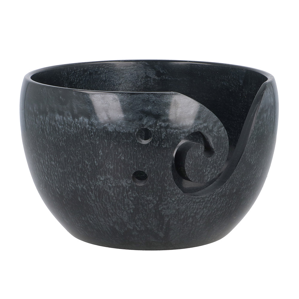 Yarn bowl parelmoer effect 13x8cm zwart