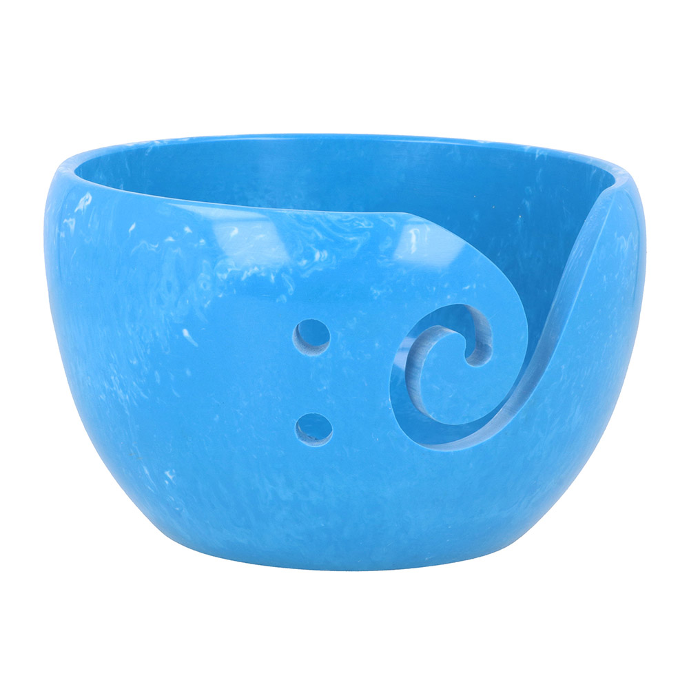 Yarn bowl parelmoer effect 13x8cm blauw