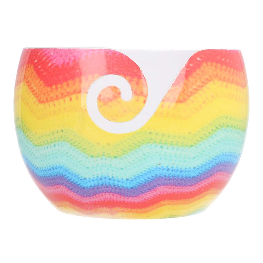 Yarn bowl aluminium regenboog 15x10cm