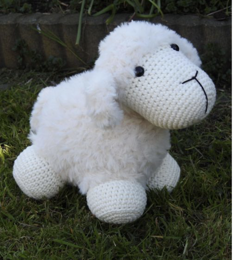 [69043/001] Funny Furry Sheep Soft Ivoor