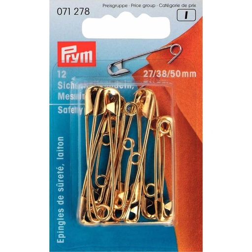 [71278] Prym Veiligheidsspelden assortiment 27-38-50mm goud - 1