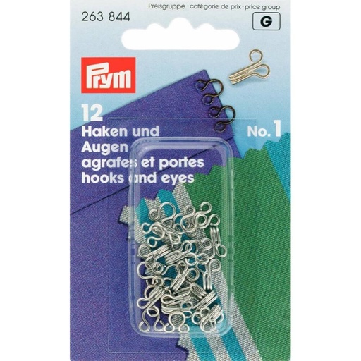 [263844] Prym Haken en ogen nr.1 zilver - 