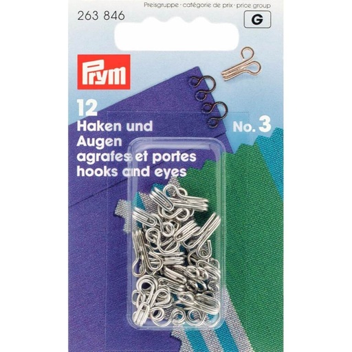 [263846] Prym Haken en ogen nr.3 zilver - 