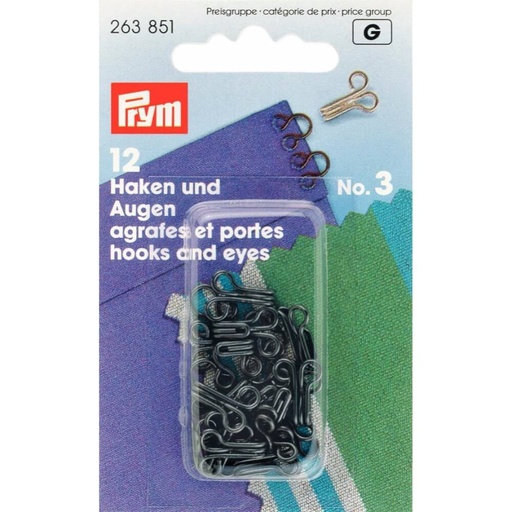 [263851] Prym Haken en ogen nr.3 zwart - 