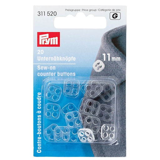 [311520] Prym Contraknopen kunststof 11mm transparant - 20st