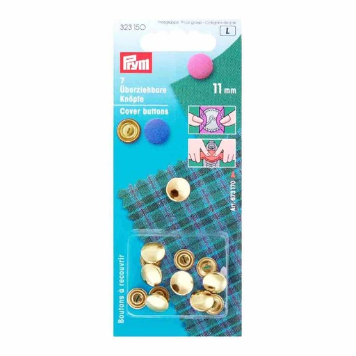 [323150] Prym Stofknopen zonder matrijs 11mm goud - 7st