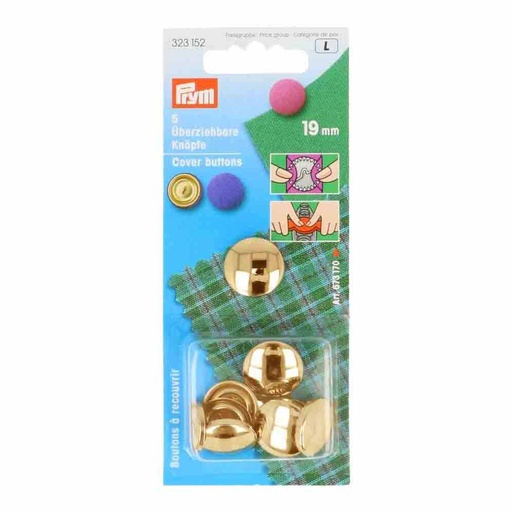 [323152] Prym Stofknopen zonder matrijs 19mm goud - 