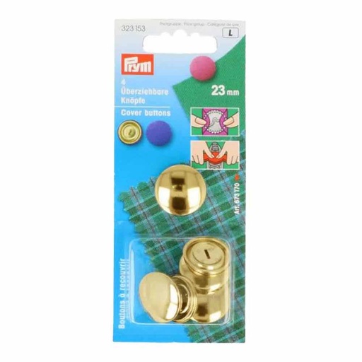 [323153] Prym Stofknopen zonder matrijs 23mm goud - 4st