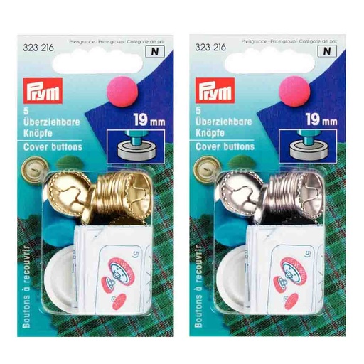 [323216] Prym Stofknopen met matrijs 19mm zilver/goud - 