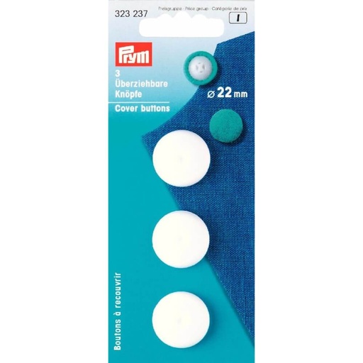 [323237] Prym Stofknopen kunststof 23mm wit - 