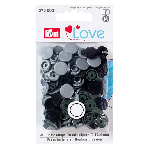 [393003] Prym Love drukknopen 12,4mm grijs - 3x30st