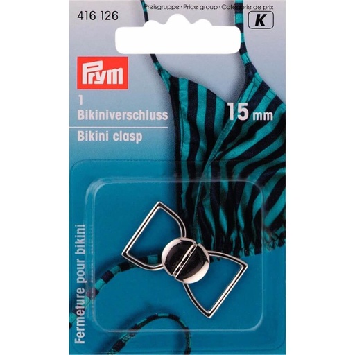 [416126] Prym Bikini-ceintuursluiting staal haak 15mm zilver - 