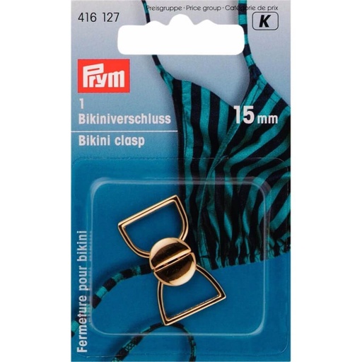 [416127] Prym Bikini-ceintuursluiting staal haak 15mm goud - 