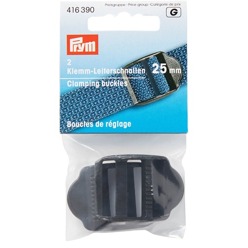 [416390] Prym Regelbare klemgespen kunststof 25mm zwart - 2st