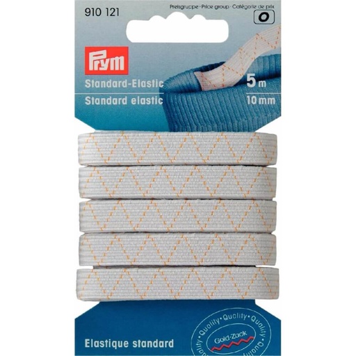 [910121] Prym Standaard elastiek 10mm wit - 5m