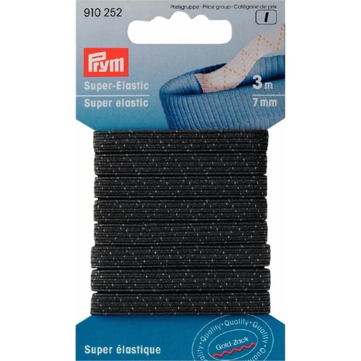 [910252] Prym Super elastiek 7mm zwart - 3m