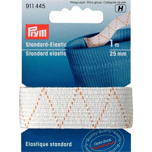 [911445] Prym Standaard elastiek 25mm wit - 1m